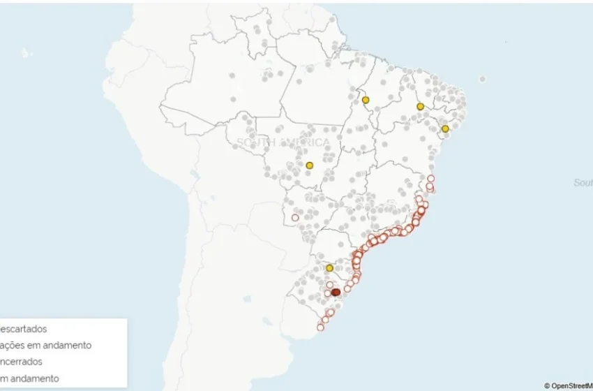 Mapa investiga casos de gripe aviária em cinco estados